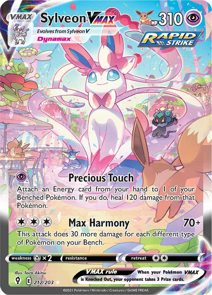 Sylveon VMAX (Alternate Art Secret) 212/203 - SWSH07 Evolving Skies Holofoil