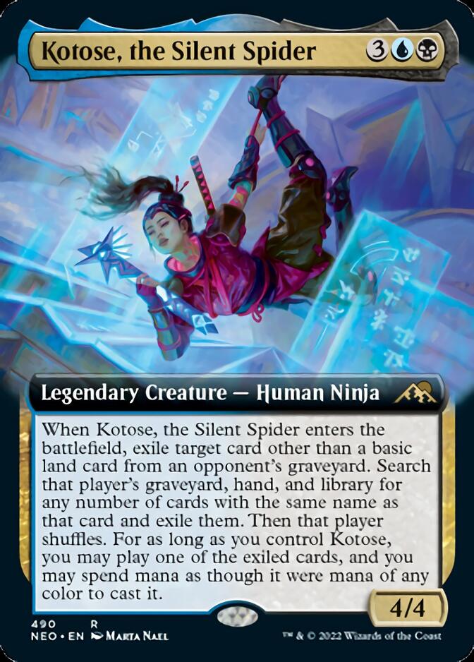 Kotose, the Silent Spider (Extended Art) (NEO-490) - Kamigawa: Neon Dynasty: (Extended Art)