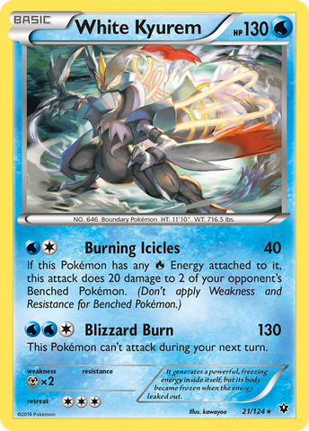 White Kyurem 21/124 - XY  Fates Collide Holofoil