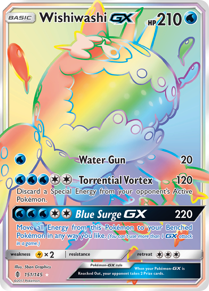 Wishiwashi GX (Secret)/145 - SM  Guardians Rising Holofoil