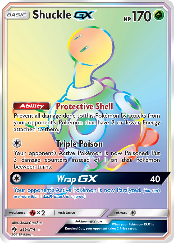 Shuckle GX (Secret)/214 - SM  Lost Thunder Holofoil