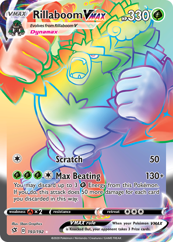 Rillaboom VMAX (Secret)/192 - SWSH02 Rebel Clash Holofoil