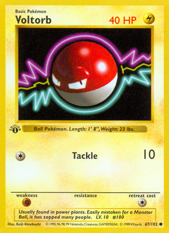 Voltorb - 67/102 - 1st Edition Base Set Shadowless - Common