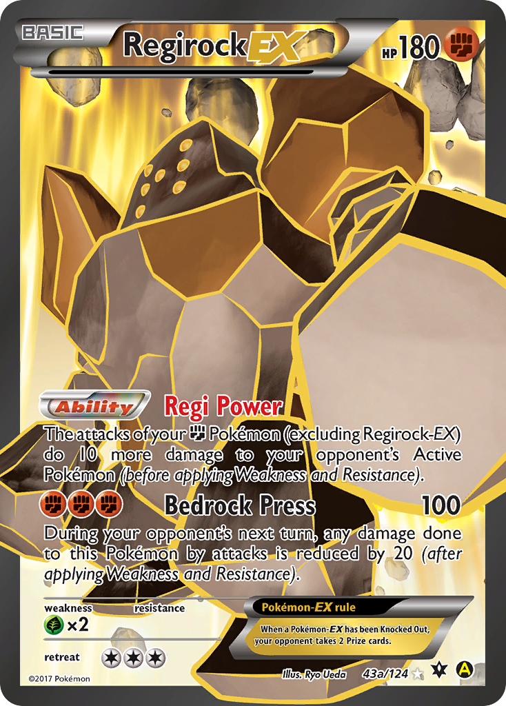 Regirock EX - 43a/124/124 - Alternate Art Promos Holofoil