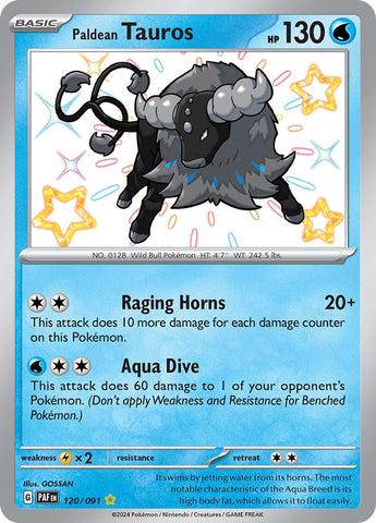 Paldean Tauros - 120/091 120 - SV Paldean Fates Holofoil