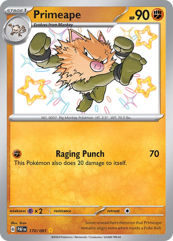 Primeape - 170/091 170 - SV Paldean Fates Holofoil