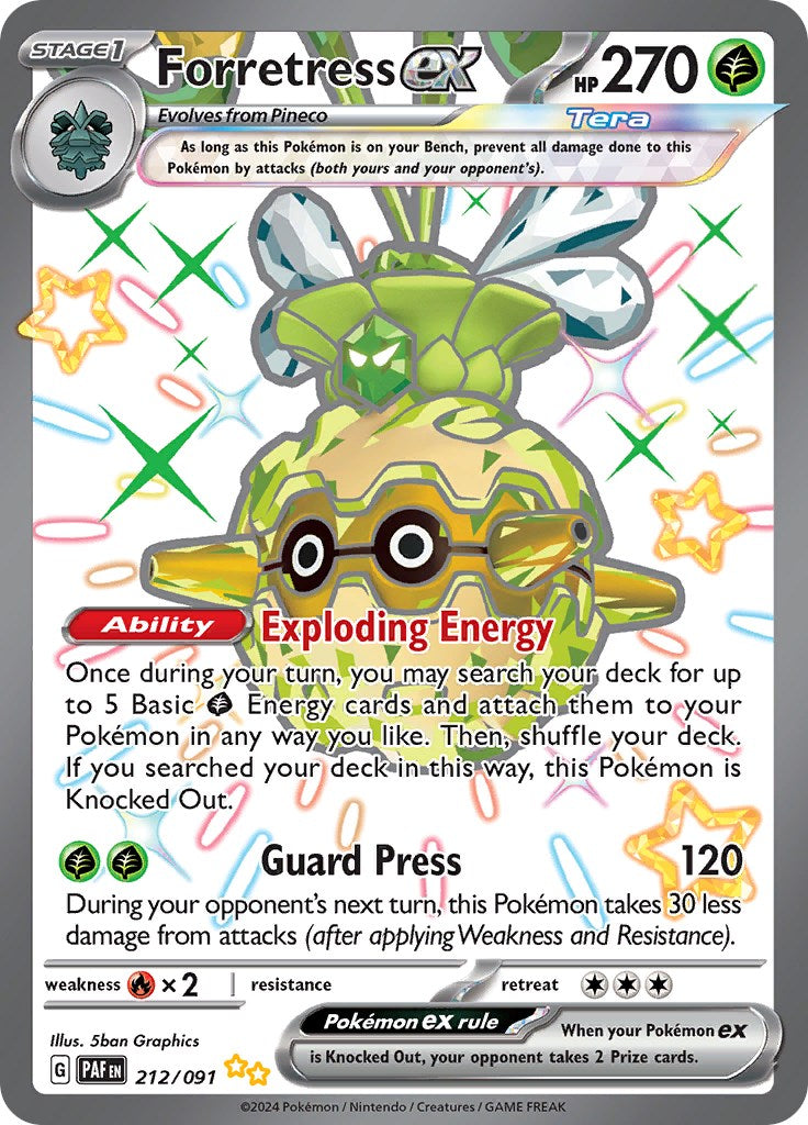 Forretress ex - 212/091 212 - SV Paldean Fates Holofoil