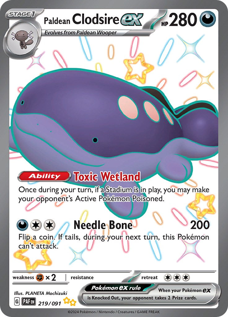 Paldean Clodsire ex - 219/091 219 - SV Paldean Fates Holofoil