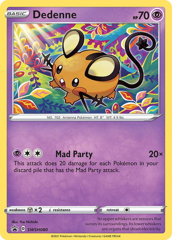 Dedenne - SWSH080 SWSH080/307 - SWSH Sword & Shield Promo Cards Holofoil
