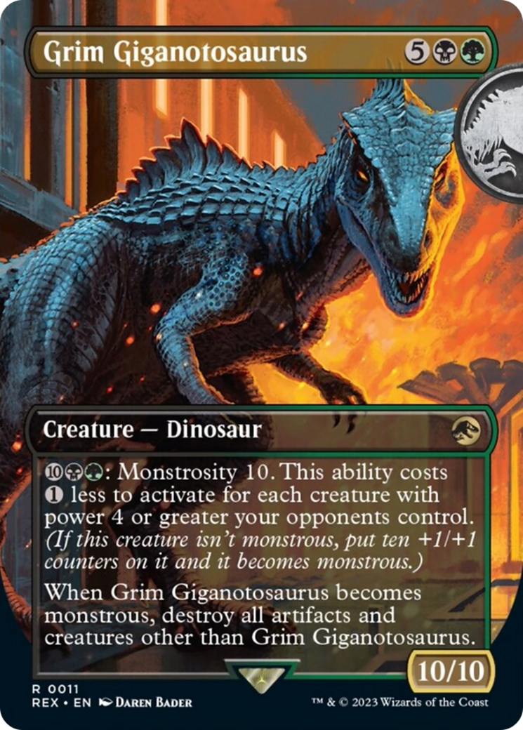 Grim Giganotosaurus (Borderless) (REX-011) - Jurassic World Collection (Borderless)
