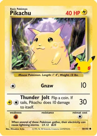 Pikachu - 58/102 (25th Anniversary) - Jumbo Cards