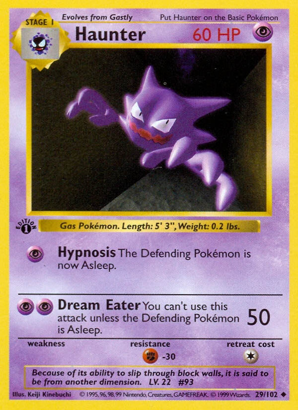 Haunter - 29/102 - 1st Edition Base Set Shadowless - Uncommon