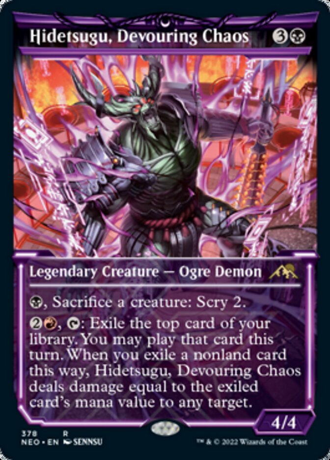 Hidetsugu, Devouring Chaos (Showcase) (NEO-378) - Kamigawa: Neon Dynasty: (Showcase)