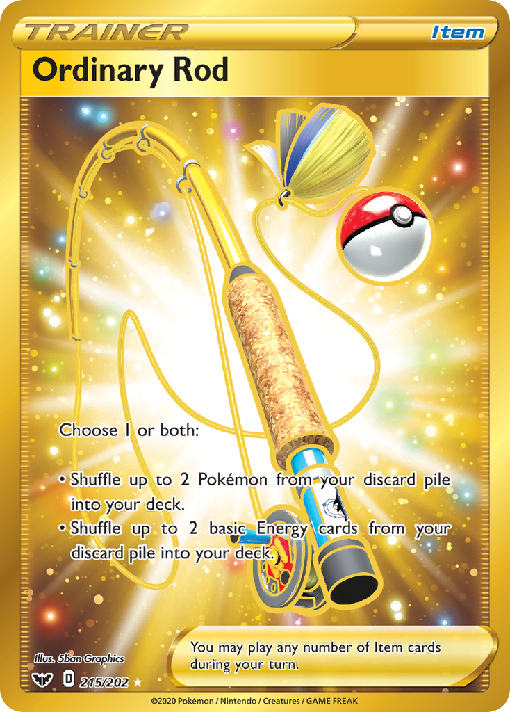 Ordinary Rod (Secret) 215/202 - SWSH01 Sword & Shield Base Set Holofoil