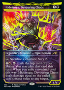 Hidetsugu, Devouring Chaos (Neon Yellow) (WPN Exclusive) (NEO-432) - Kamigawa: Neon Dynasty: (Showcase) Foil