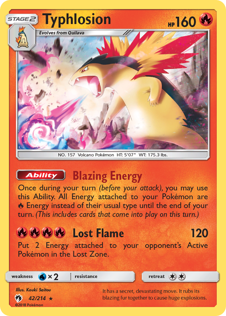 Typhlosion 42/214 - SM  Lost Thunder Holofoil