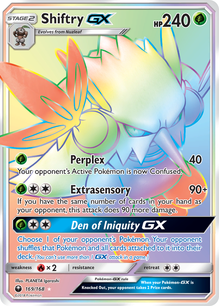 Shiftry GX (Secret)/168 - SM  Celestial Storm Holofoil