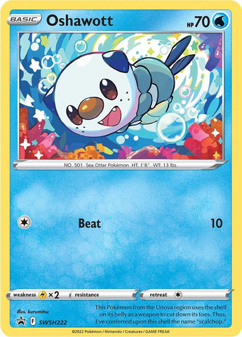 Oshawott - SWSH222 SWSH222/307 - SWSH Sword & Shield Promo Cards Holofoil