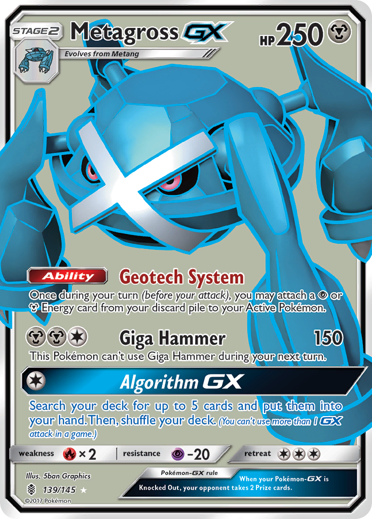 Metagross GX (Full Art) 139/145 - SM  Guardians Rising Holofoil