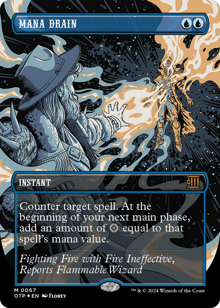 Mana Drain (Textured Foil) (OTP-067) - Breaking News (Borderless) Foil