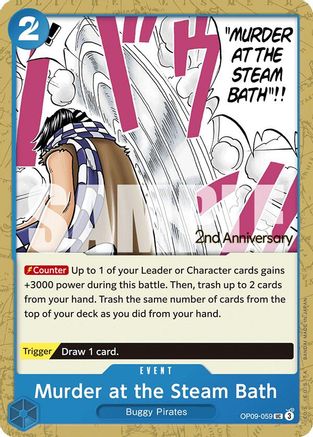 Murder at the Steam Bath (OP09-059) - Emperors in the New World: 2nd Anniversary Tournament Cards