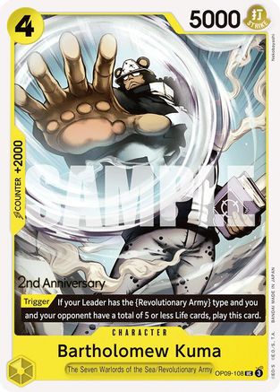 Bartholomew Kuma (OP09-108) - Emperors in the New World: 2nd Anniversary Tournament Cards
