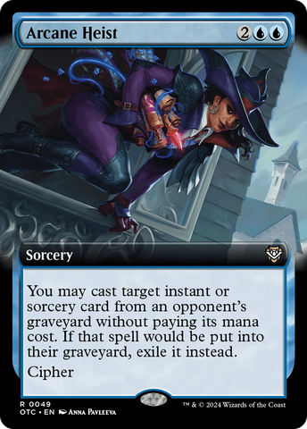 Arcane Heist (Extended Art) (OTC-049) - Outlaws of Thunder Junction Commander: (Extended Art)