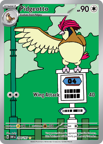 Pidgeotto - 208/197 208 - SV03 Obsidian Flames Holofoil