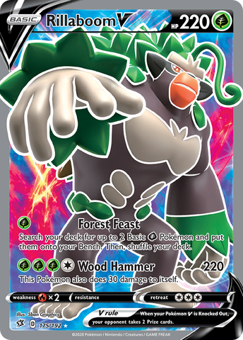 Rillaboom V (Full Art) 175/192 - SWSH02 Rebel Clash Holofoil