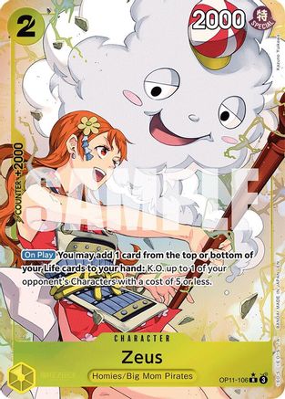 Zeus (Alternate Art) (OP11-106) - A Fist of Divine Speed Foil