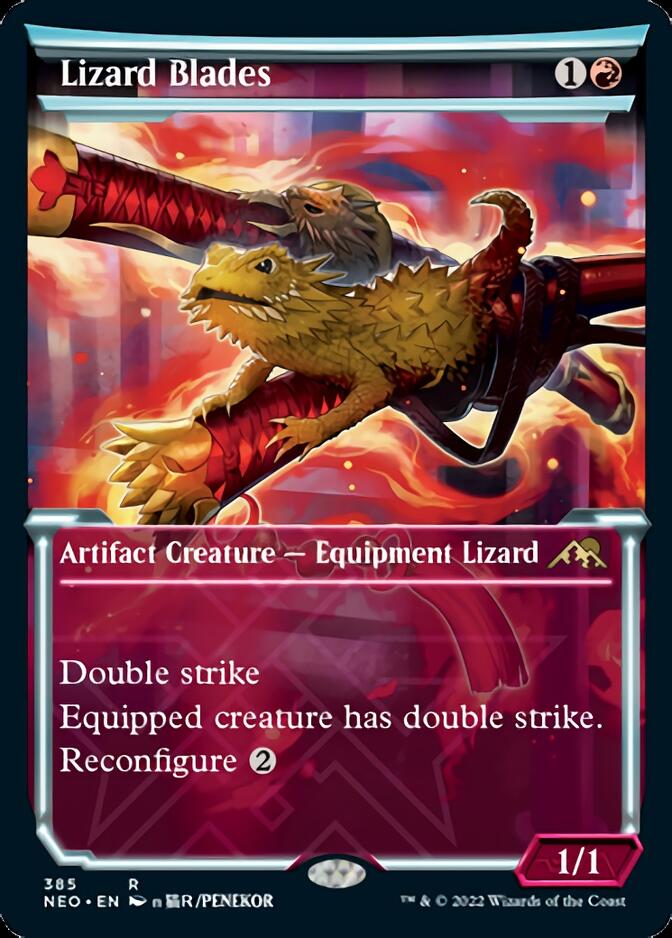 Lizard Blades (Showcase) (NEO-385) - Kamigawa: Neon Dynasty: (Showcase)