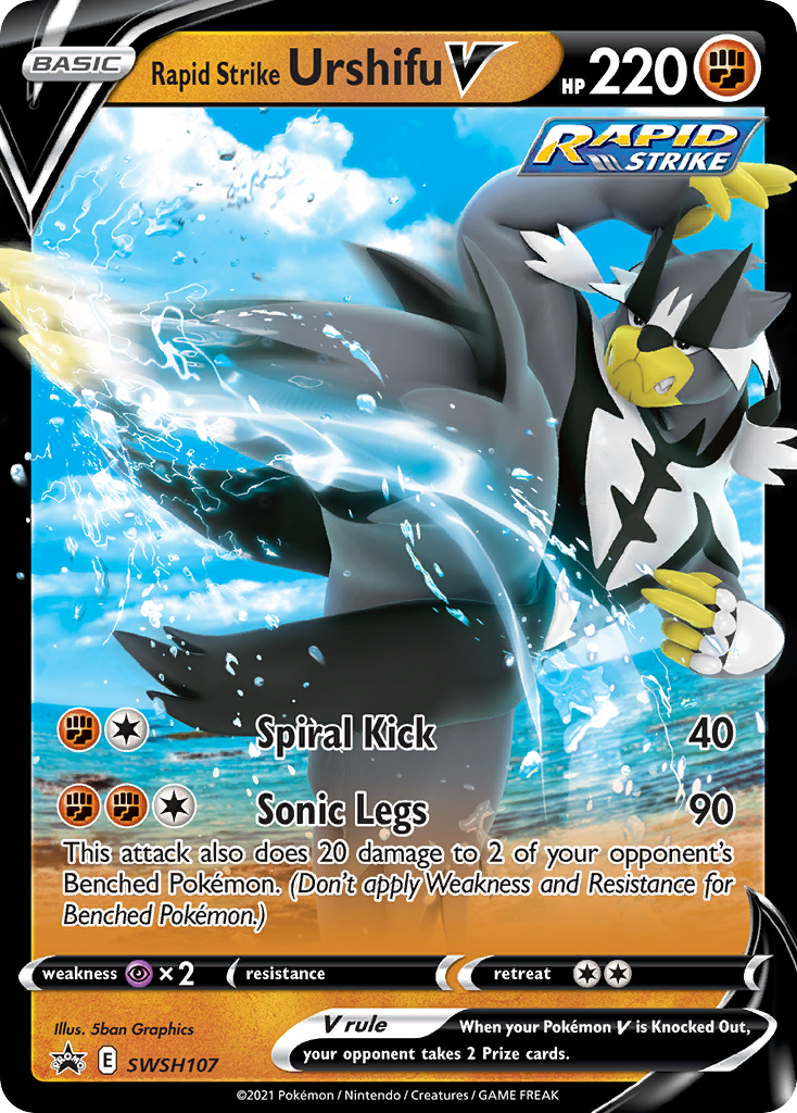 Rapid Strike Urshifu V - SWSH107 SWSH107/307 - SWSH Sword & Shield Promo Cards Holofoil