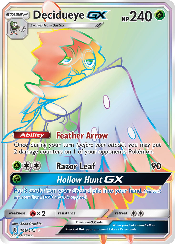 Decidueye GX (Secret)/145 - SM  Guardians Rising Holofoil