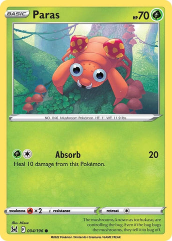 Paras 4/196 - SWSH11 Lost Origin