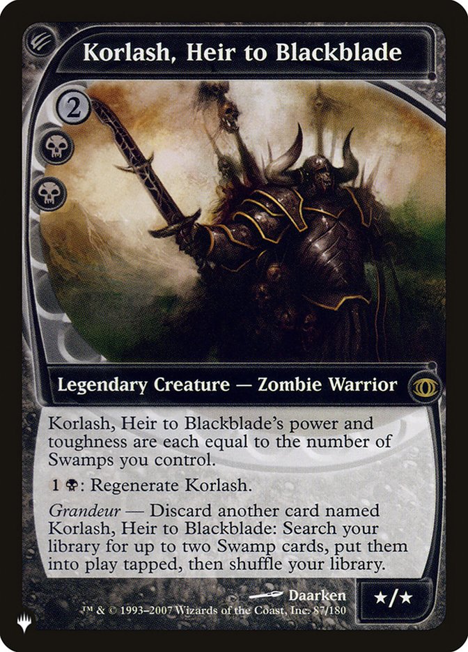 Korlash, Heir to Blackblade (LIST-87/180) - The List