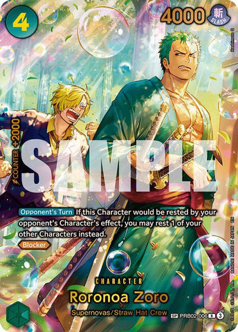 Roronoa Zoro (PRB02-006) (SP) (Alternate Art) [The Azure Sea's Seven]