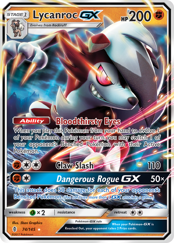 Lycanroc GX 74/145 - SM  Guardians Rising Holofoil