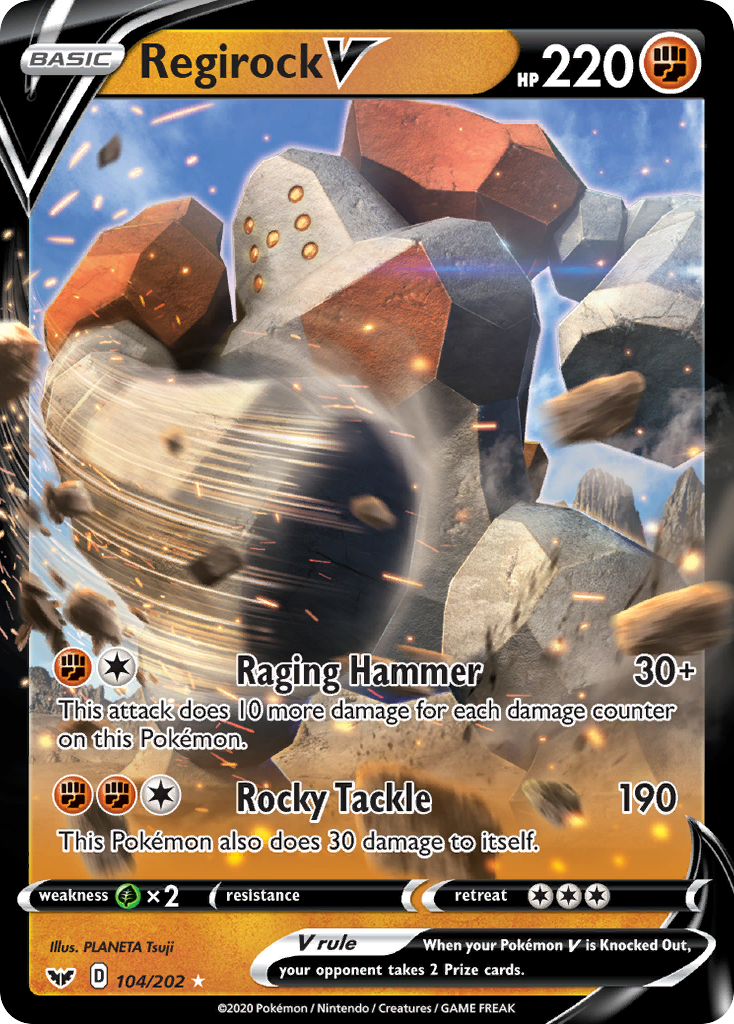 Regirock V 104/202 - SWSH01 Sword & Shield Base Set Holofoil