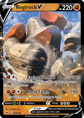 Regirock V 104/202 - SWSH01 Sword & Shield Base Set Holofoil