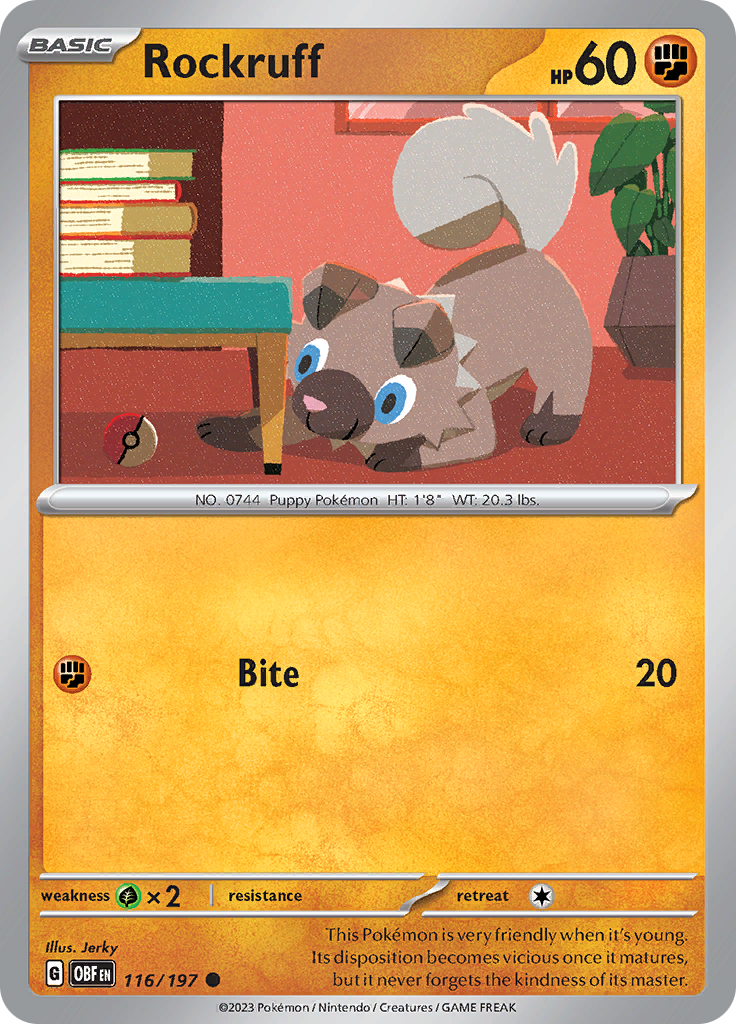 Rockruff 116 - SV03 Obsidian Flames