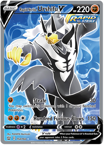 Rapid Strike Urshifu V (Full Art) 152/163 - SWSH05 Battle Styles Holofoil