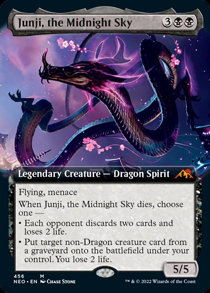Junji, the Midnight Sky (Extended Art) (NEO-456) - Kamigawa: Neon Dynasty: (Extended Art)
