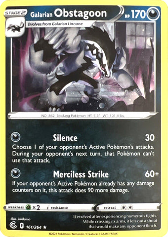 Galarian Obstagoon (Cosmos Holo) 161 - Miscellaneous Cards & Products Holofoil