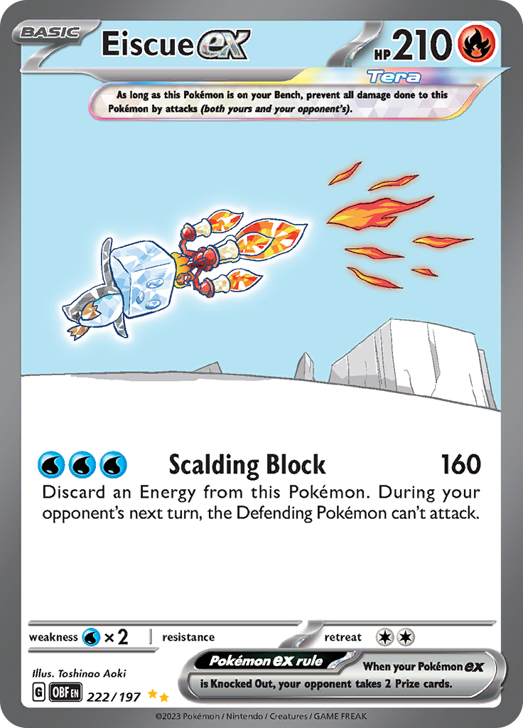 Eiscue ex - 222/197 222 - SV03 Obsidian Flames Holofoil