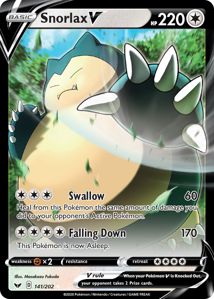 Snorlax V 141/202 - SWSH01 Sword & Shield Base Set Holofoil
