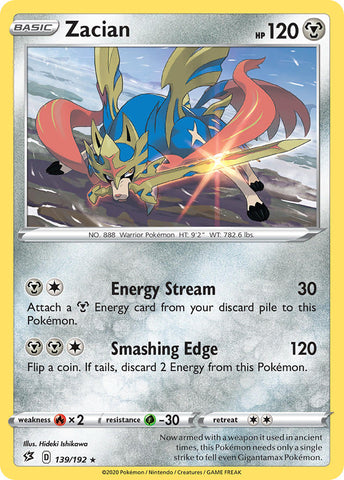 Zacian - 139/192 (Cracked Ice Holo) - Deck Exclusives Holofoil