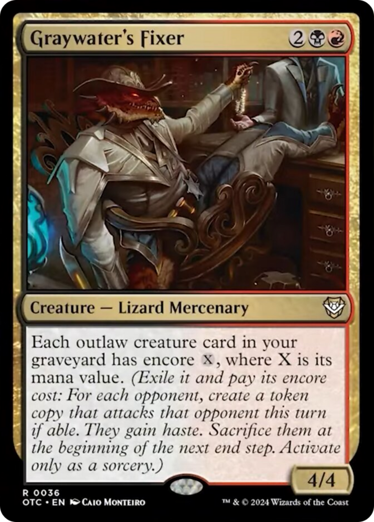 Graywater's Fixer (OTC-036) - Outlaws of Thunder Junction Commander