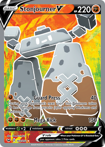 Stonjourner V (Full Art) 193/202 - SWSH01 Sword & Shield Base Set Holofoil