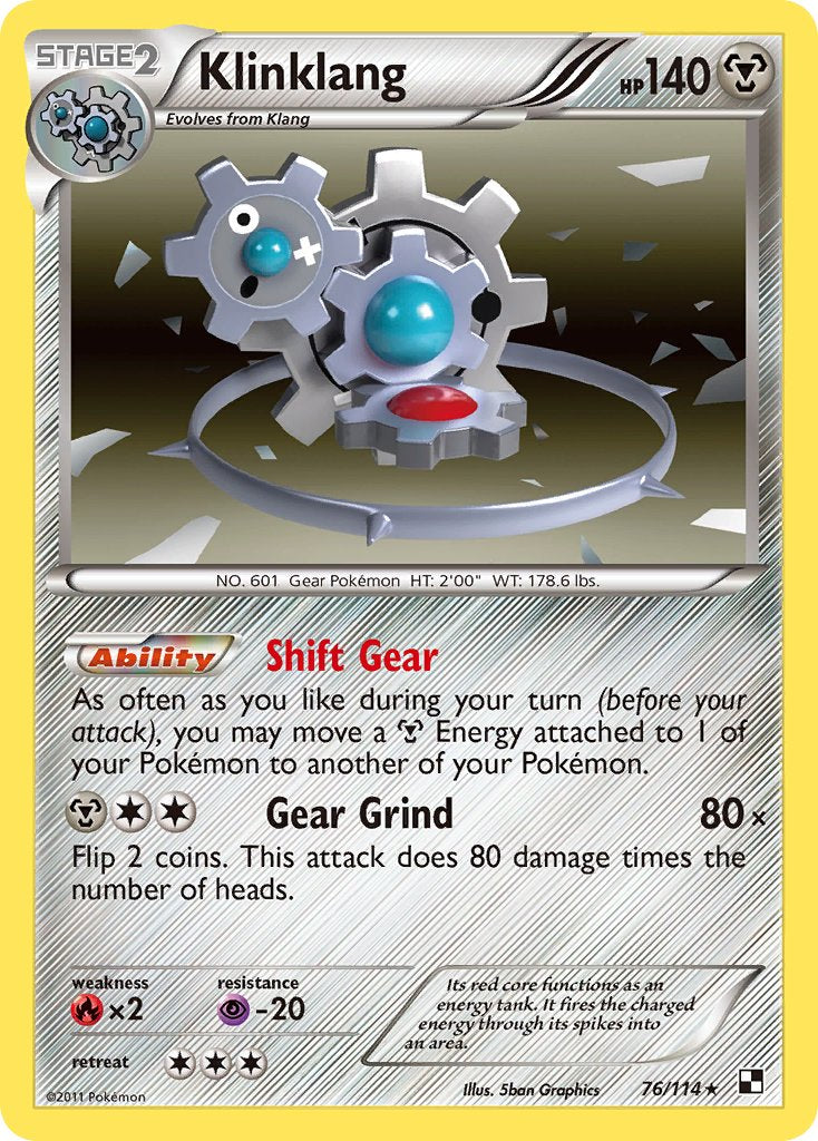 Klinklang - 76/114 (Cracked Ice Holo) - Blister Exclusives Reverse Holofoil