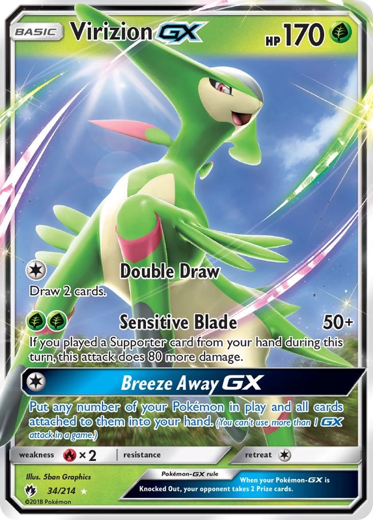 Virizion GX 34/214 - SM  Lost Thunder Holofoil